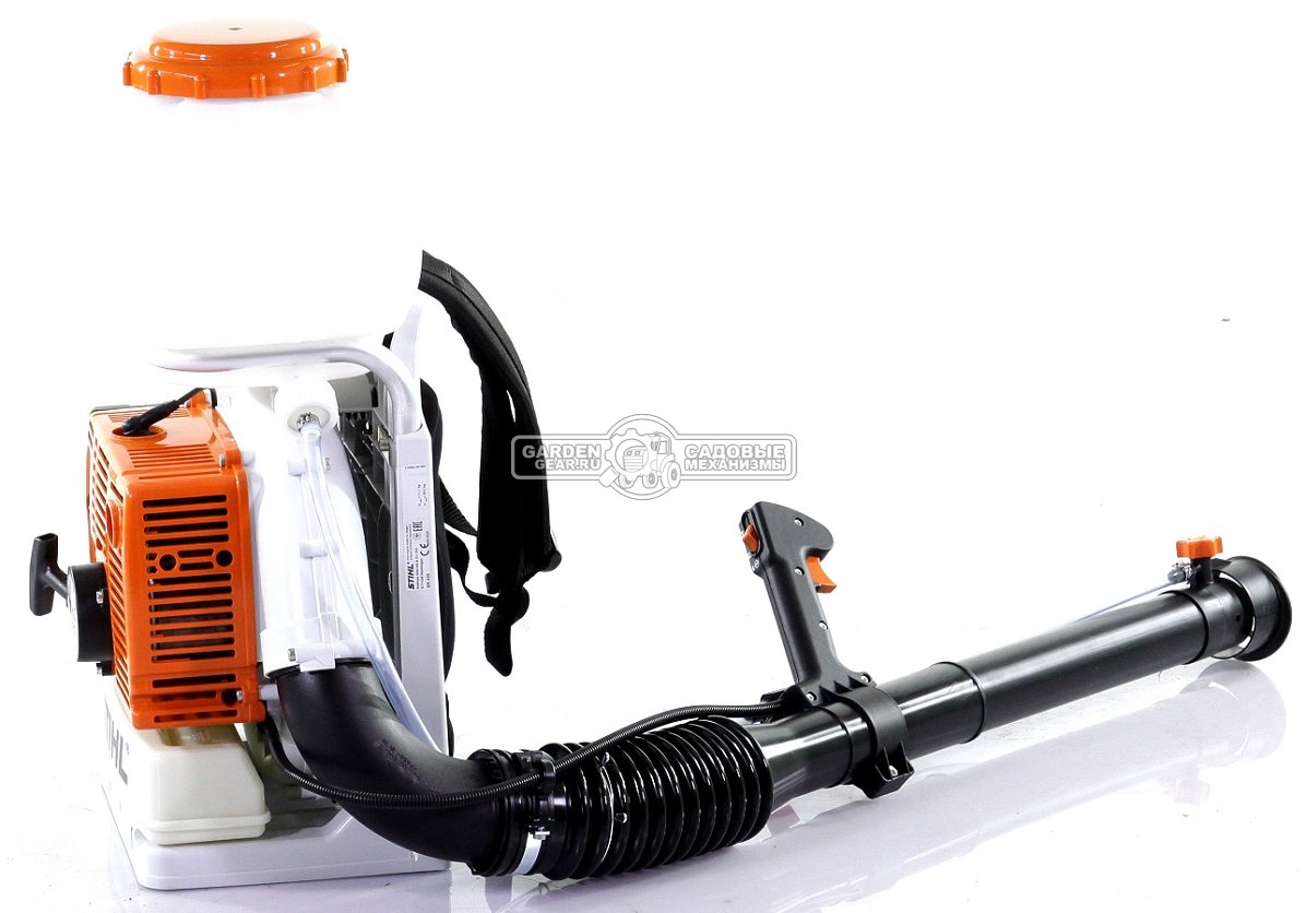 Опрыскиватель ранцевый бензиновый Stihl SR 450 (BRA, 63,3 куб.см., 2-MIX, 3,9 л.с., 14 л., 1300 м3/ч., до 14,5 м., сухое распыление, 12,8 кг.)