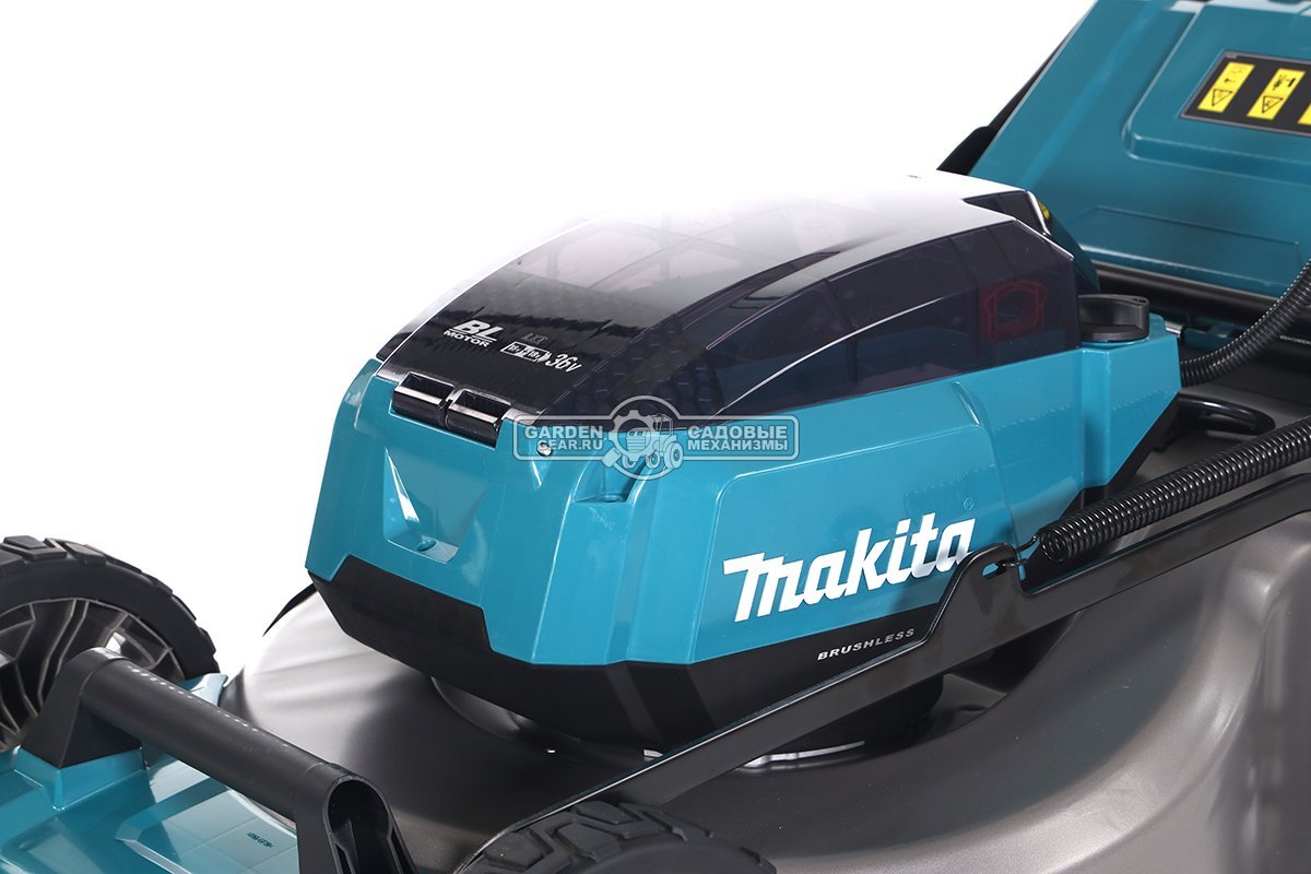 Газонокосилка аккумуляторная самоходная Makita DLM532Z без АКБ и ЗУ (PRC, LXT BL 2х18В, 53 см, 4 в 1, сталь, 70 л., 39 кг)