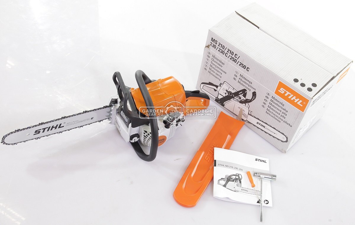 Бензопила Stihl MS 230 C-BE 16&quot; (PRC, 40,2 куб.см., 2,0 кВт/2,7 л.с., Ergostart, 3/8&quot;, 1,3 мм., 55E, 4,9 кг.)