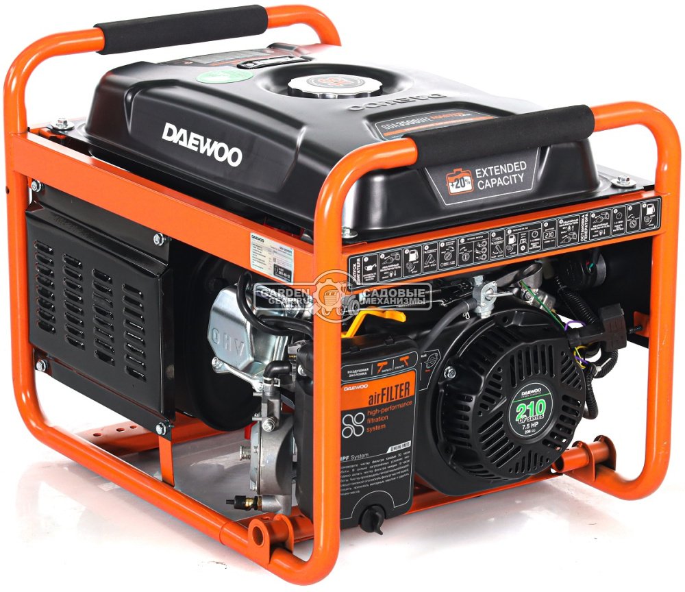 Двухтопливный генератор Daewoo GDA 3500 DFE сжиженный газ / бензин (PRC, Daewoo 210 DF-series, 208 см3, 2,8/3,2 кВт, электростартер, 18 л., 45 кг.)