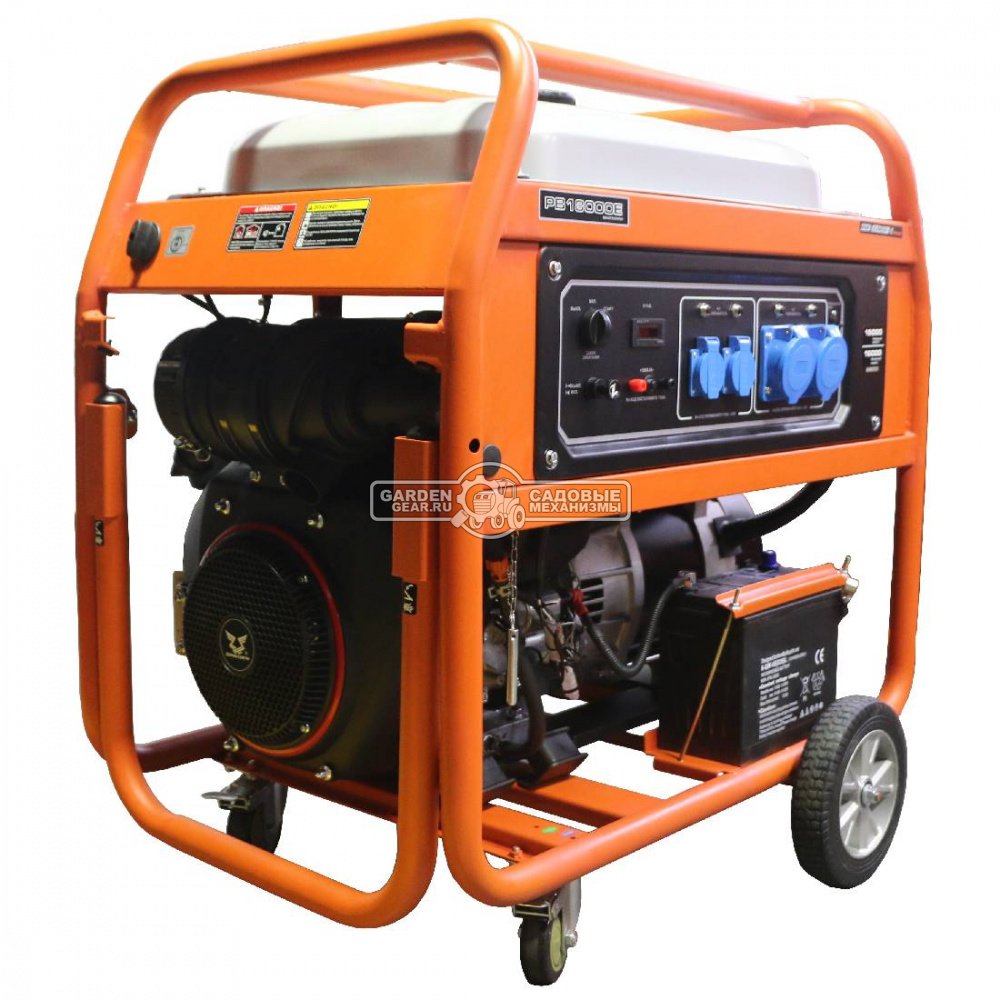 Бензиновый генератор Zongshen PB 18000 E (PRC, 999 см3, 15.0/16.0 кВт, 55 л, электростарт, колеса, 211 кг)