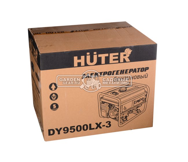 Бензиновый генератор Huter DY9500LХ-3 (PRC, Huter 439 см3, 380 В, 8.0 кВт, 25 л, эл/стартер 12В, АКБ- опция, 83.6 кг)