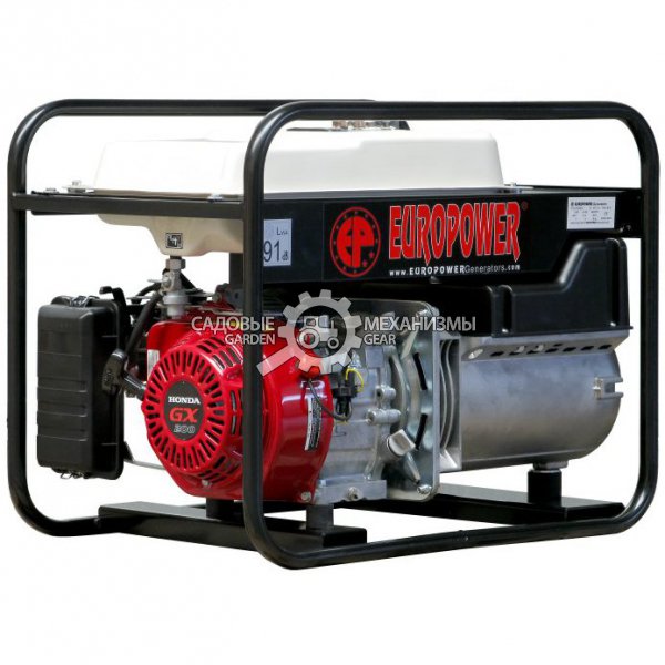 Бензиновый генератор Europower EP 3300/11 (BEL, Honda; 196 куб.см.; 230 В; 2,4 кВт; 11 л; 36 кг)