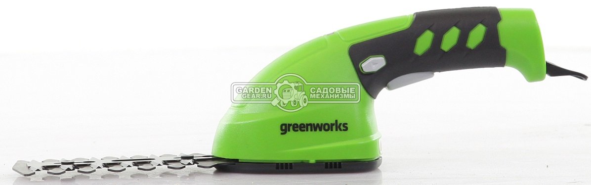 Ножницы для газонов аккумуляторные + кусторез GreenWorks G3,6GS с телескопической рукояткой (PRC, 3.6 В, 2 Ач, 8 см + 16 см, 0.7 кг)