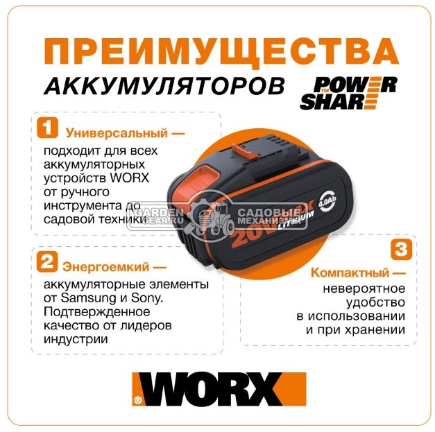 Газонокосилка робот Worx Landroid M WR141E (18 см, BL, 2 А/ч, 1.5 А, площадь газона до 500 м2, Cut to Edge, SideCharger)