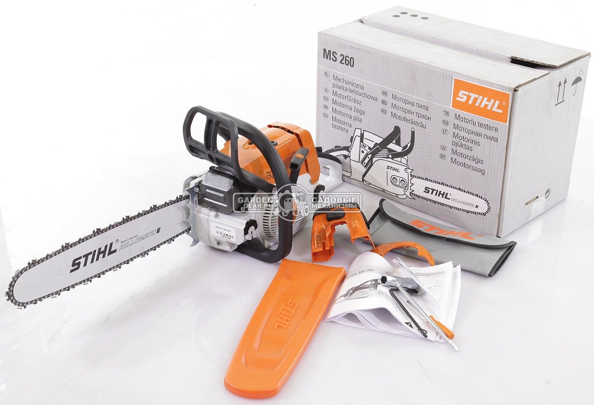 Бензопила Stihl MS 260 16&quot; (BRA, 50,2 куб.см., 2,6 кВт/3,5 л.с., ElastoStart, 0,325&quot;, 1,6 мм., 67E, 4,8 кг.)