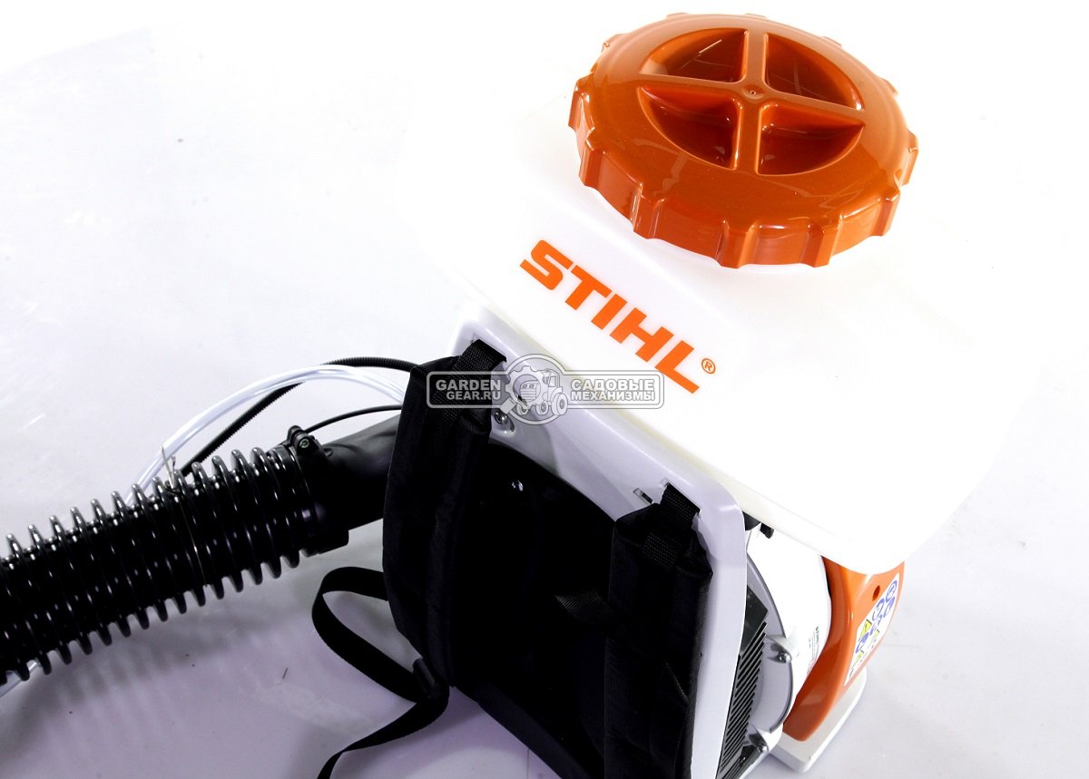 Опрыскиватель ранцевый бензиновый Stihl SR 450 (BRA, 63,3 куб.см., 2-MIX, 3,9 л.с., 14 л., 1300 м3/ч., до 14,5 м., сухое распыление, 12,8 кг.)