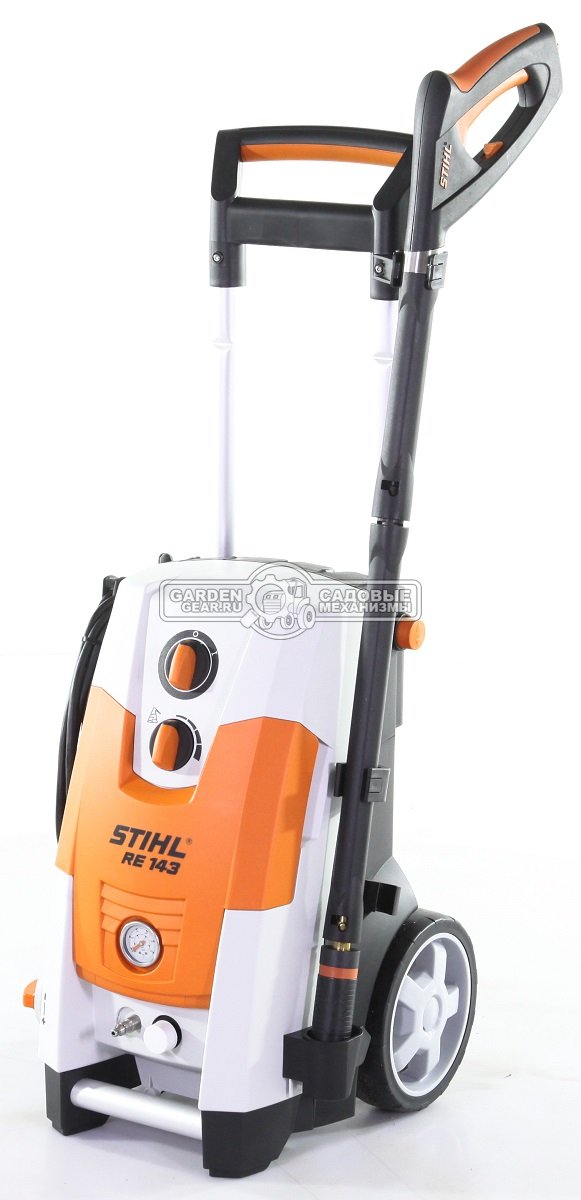 Мойка высокого давления Stihl RE 143 (PRC, 10-140/150 Бар, 540/610 л/ч, латунные клапана, шланг 9 м, 26.2 кг)