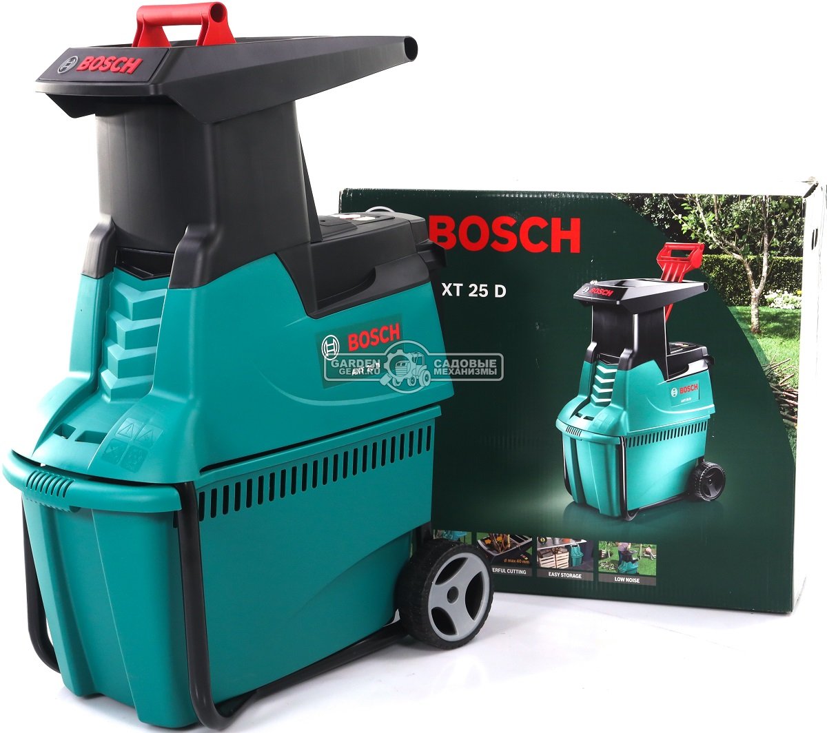 Садовый измельчитель веток электрический Bosch AXT 25 D (HUN, 2500 Вт., ветки до 40 мм., шестерни, 25 кг.)