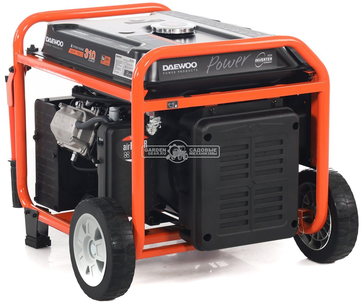 Бензиновый генератор инверторный Daewoo GDA 6600Ei с электрозапуском (PRC, Daewoo, 312 см3, 5,5/6,0 кВт, колеса,17 л, 43 кг.)