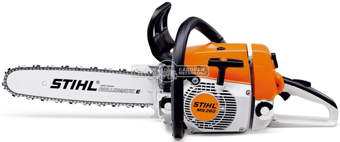 Бензопила Stihl MS 260 16&quot; (BRA, 50,2 куб.см., 2,6 кВт/3,5 л.с., ElastoStart, 0,325&quot;, 1,6 мм., 67E, 4,8 кг.)