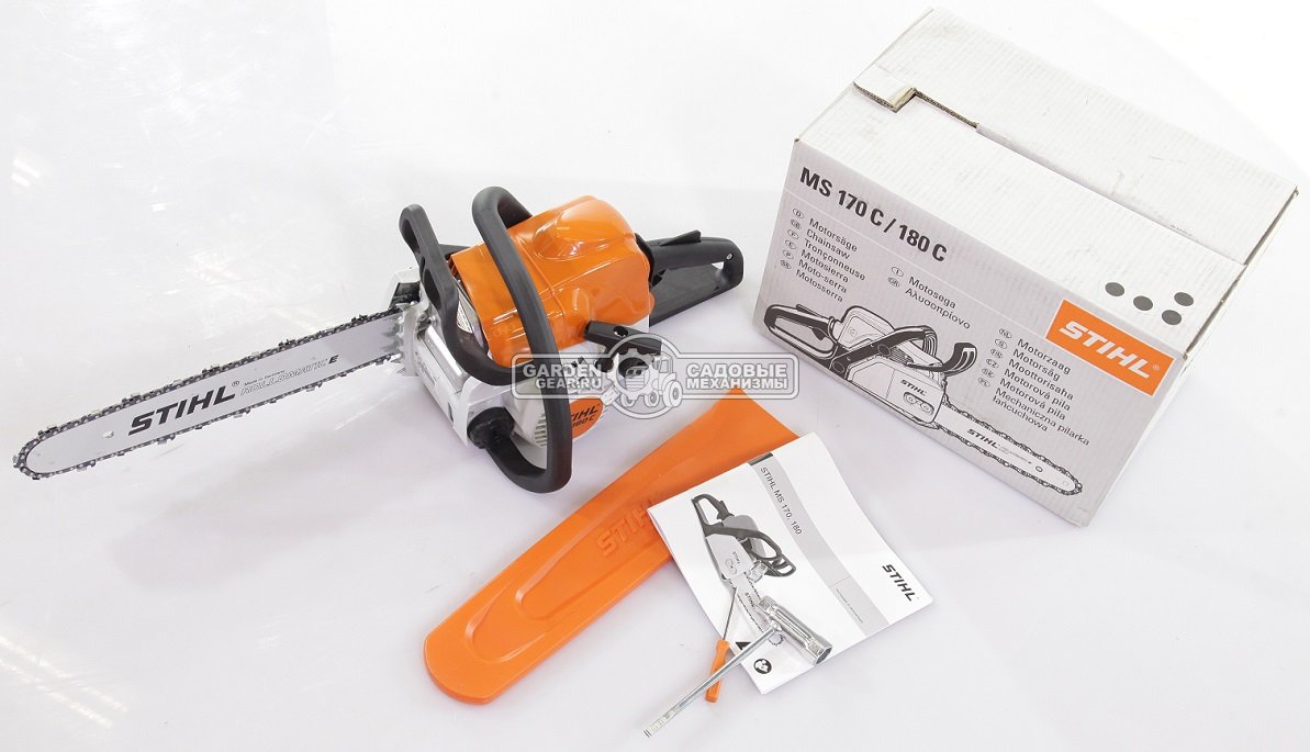 Бензопила Stihl MS 180 C-BE 16&quot; (PRC, 31,8 куб.см., 1,5 кВт/2,0 л.с., Ergostart, 3/8&quot;, 1,3 мм., 55E, 3,9 кг.)