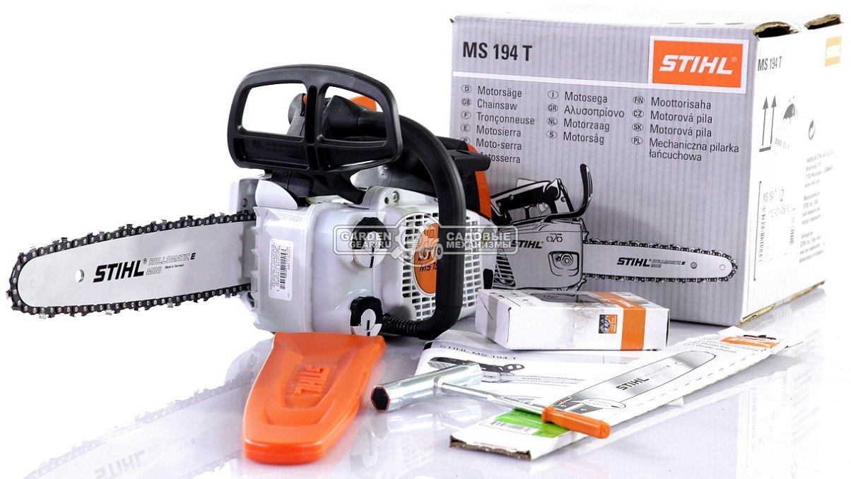 Бензопила сучкорез одноручная Stihl MS 194 T 12&quot; (USA, 31,8 куб.см., 1,4 кВт/1,9 л.с, 2-MIX, 3/8&quot;, 1,1 мм., 44E, 3,3 кг.)