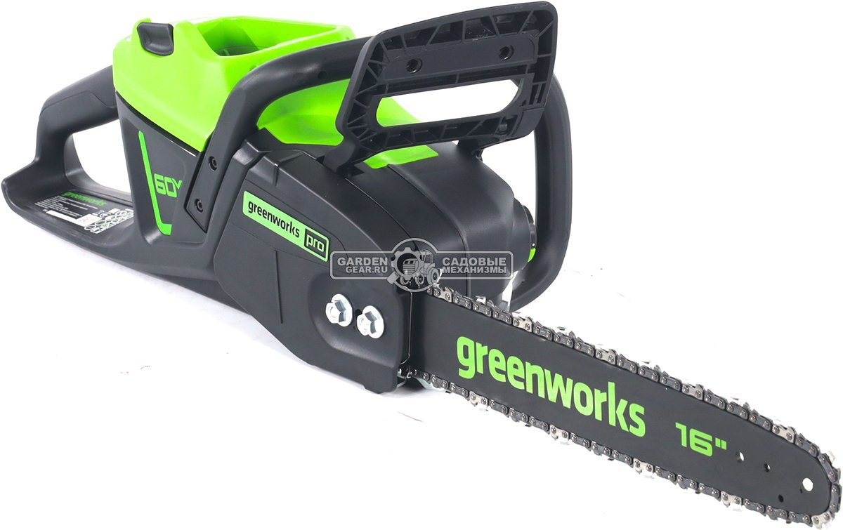 Пила аккумуляторная цепная GreenWorks GD60CS25 16&quot; без АКБ и ЗУ (PRC, BL 60В, 3/8&quot;-1.3-56E, 4.7 кг)