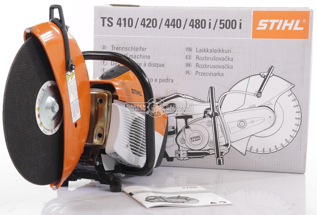 Бензорез Stihl TS 500i (GER, 72,2 куб.см., 3,9 кВт/5,3 л.с., диаметр круга 350 мм., глубина реза 125 мм., инжекторный впрыск, ElastoStart, 10,2 кг.)