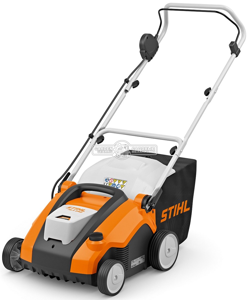 Вертикуттер - аэратор аккумуляторный Stihl RLA 240.0 без АКБ и ЗУ (PRC, Compact 36В, ширина 34 см., 2 вала в комплекте, травосборник - 50 л., 14 кг.)