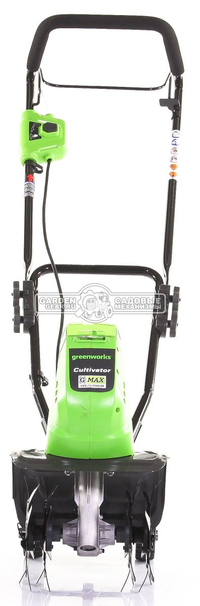 Аккумуляторный культиватор GreenWorks G40TLK2 с АКБ 2 А/ч и ЗУ (PRC, 40В, 26 см, 13.3 кг)