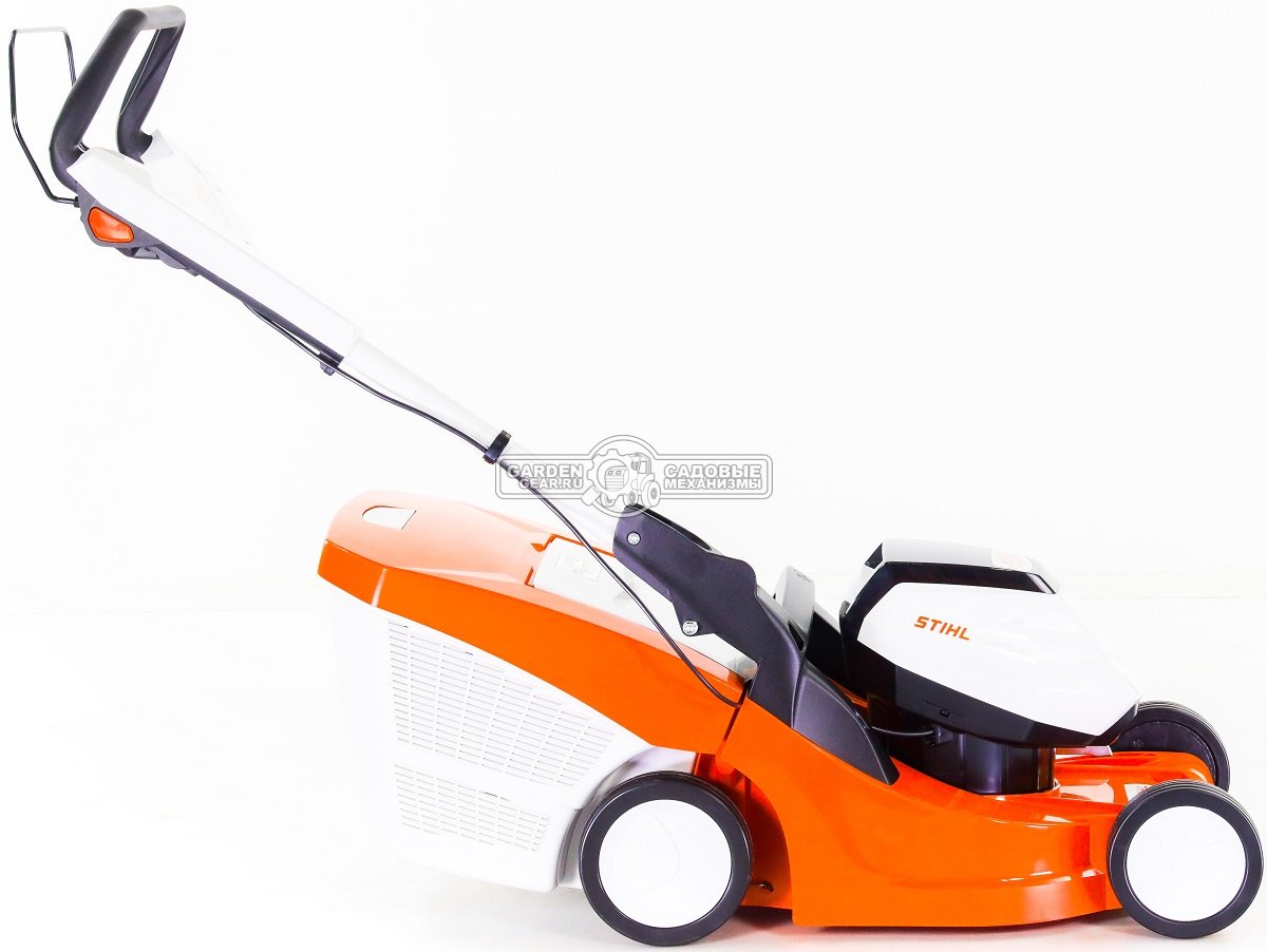 Газонокосилка аккумуляторная Stihl RMA 443.2 C SET с АКБ AP 200 и ЗУ AL 101 (AUT, 36В Pro, 41 см., несамоходная, трав. 55 л, монорукоятка, 22,5 кг.)