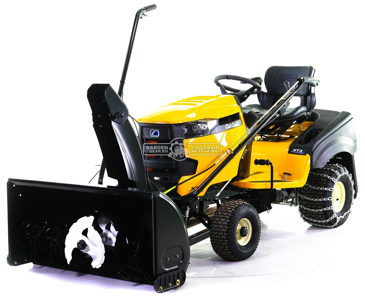 Снегоуборочный трактор Cub Cadet XT3 QR95 с 3X роторным снегоуборщиком и цепями на колеса