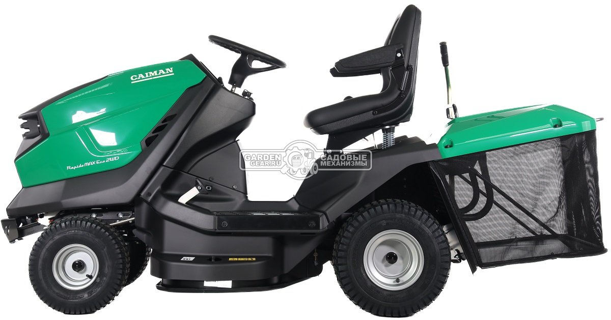 Садовый трактор Caiman Rapido Max Eco 2WD 97D2C2 (CZE, Caiman V-Twin, 708 куб.см., гидростатика, травосборник 300 л., 92 см., 237 кг.)