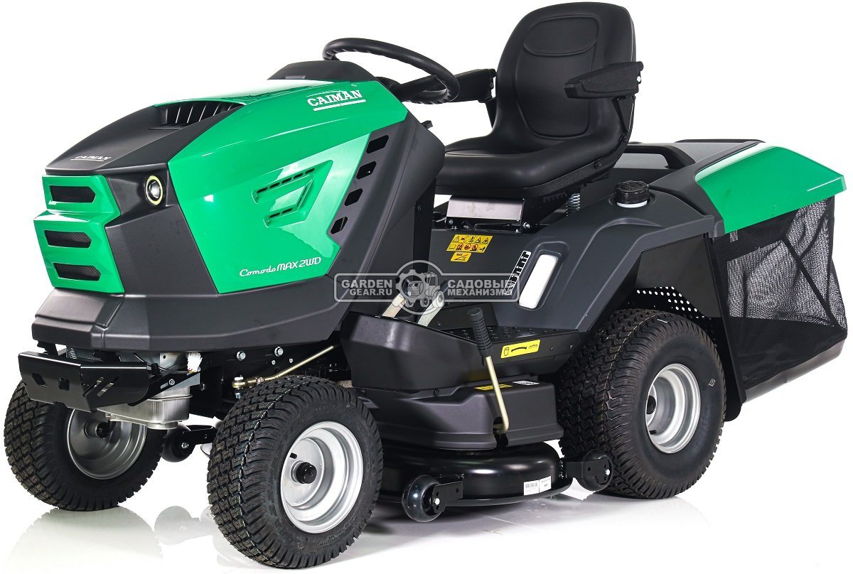 Садовый трактор Caiman Comodo Max 2WD 107D2C2 (CZE, Caiman V-Twin, 708 куб.см., гидростатика, дифференциал, травосборник 380 л., 102 см., 285 кг.)