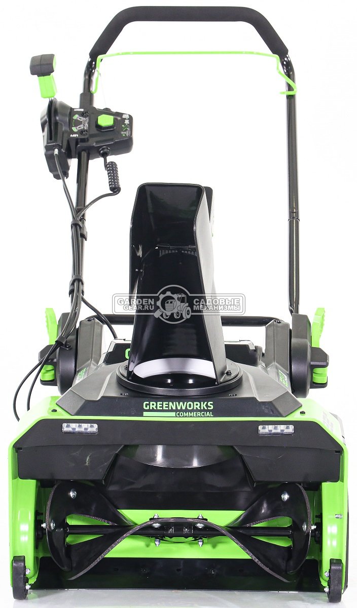 Снегоуборщик аккумуляторный GreenWorks GD82STK5 c АКБ 5 А/ч и ЗУ (PRC, BL 82В, 2 слота для АКБ, ширина 56 см, фара, 25 кг)
