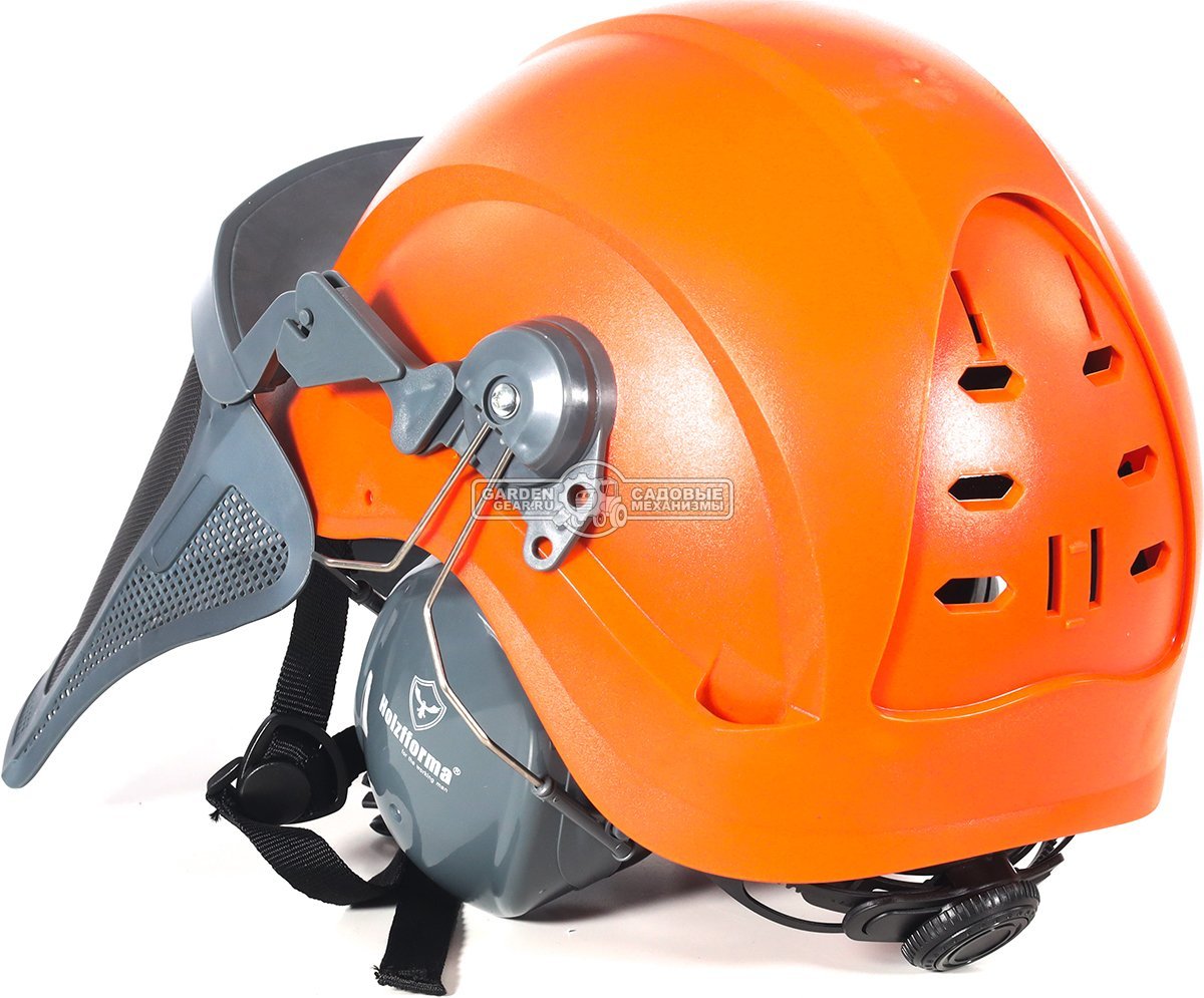 Шлем защитный Holzfforma в комплекте защитная сетка-маска для лица, наушники