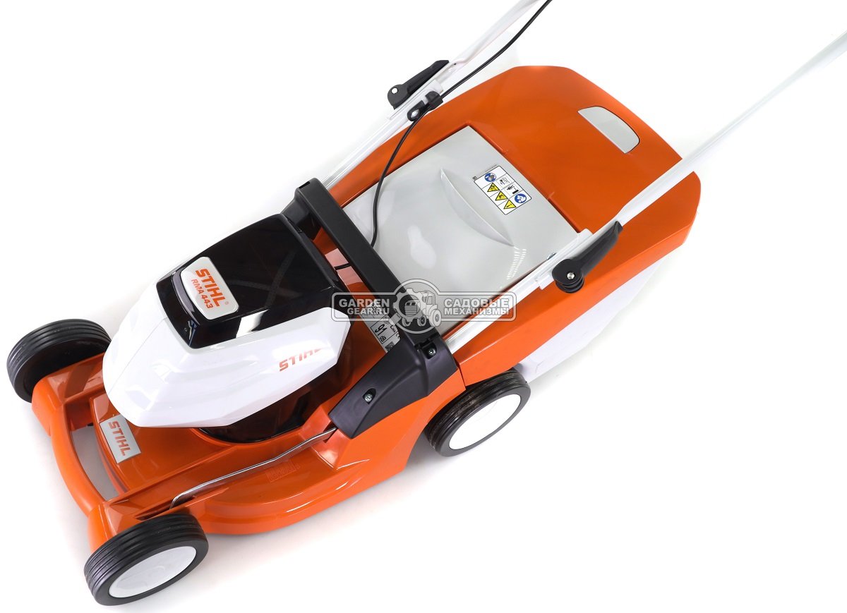 Газонокосилка аккумуляторная Stihl RMA 443.2 без АКБ и ЗУ (AUT, 36В Pro, 41 см., несамоходная, травосборник 55 л., пластик, 20,4 кг.)