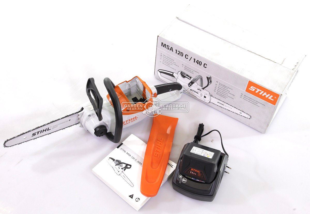 Аккумуляторная цепная пила Stihl MSA 120 C-B 12&quot; SET c АК20 и AL101 (AUT, Compact 36В, 1/4&quot;P, 1,1 мм., 64E, 3,9 кг.)