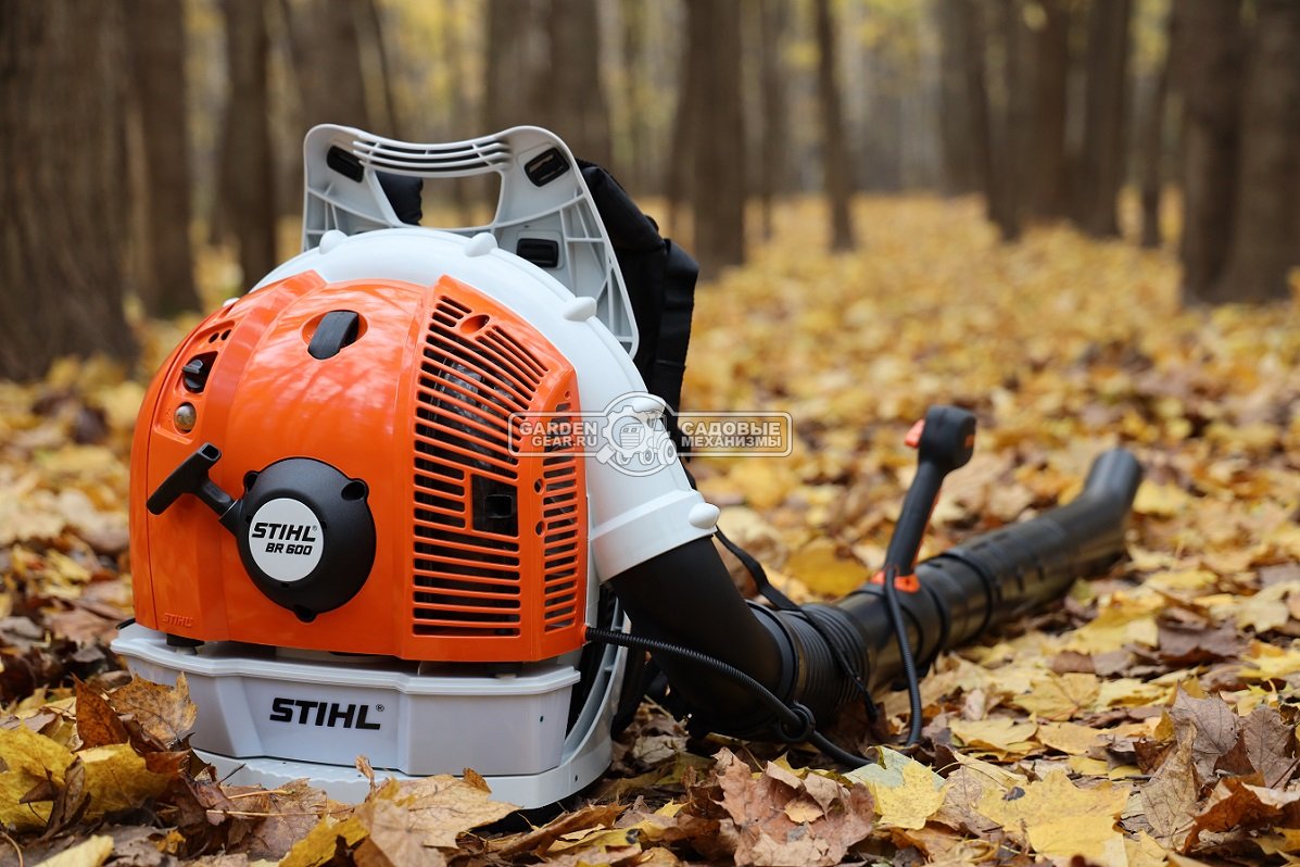 Воздуходувка бензиновая ранцевая Stihl BR 600 (USA, 64,8 куб.см., 4-MIX, 2,2 кВт/3 л.с., макс. расход воздуха 1720 м3/ч., скорость 106 м/с., 10,2 кг)