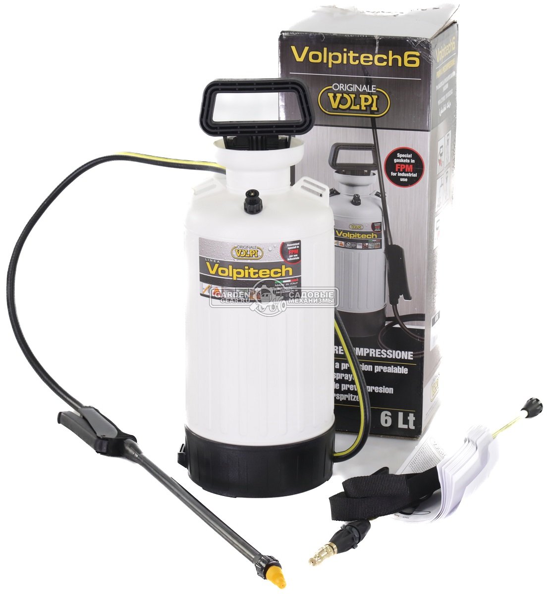 Опрыскиватель Volpi Volpitech Telescopic 6, 2 штанги (ITA, 6 л., 3 бар, плечевой ремень, телескоп. штанга 1,1 м + алюминиевая штанга 0,61 м, 2,0 кг.)