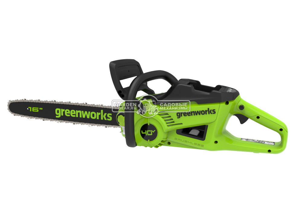 Пила аккумуляторная цепная GreenWorks GD40CS20XK4 16&quot; c АКБ 4 А/ч и ЗУ (PRC, BL 40В, 3/8&quot;-1.1-56E, 4.2 кг)