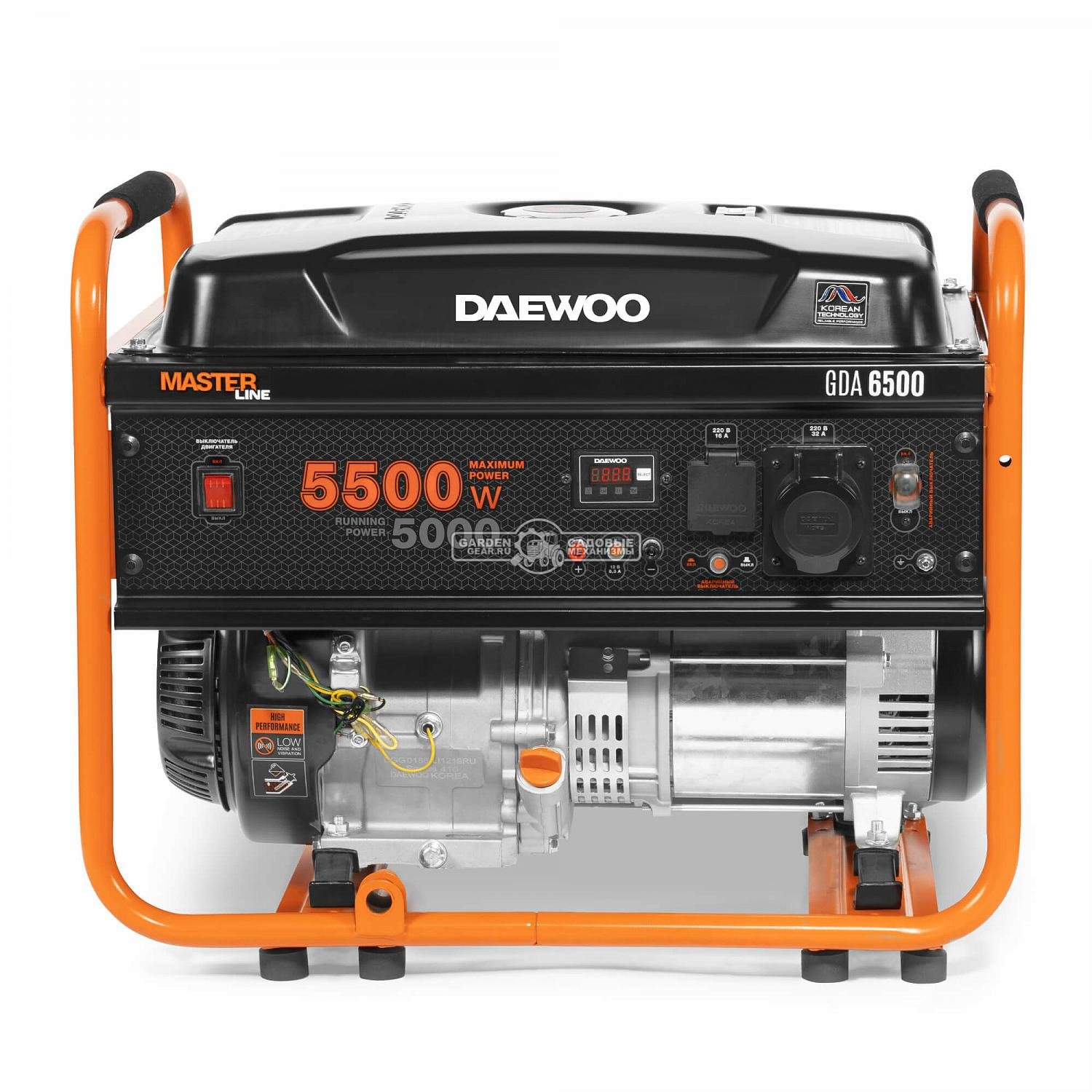Бензиновый генератор Daewoo GDA 6500 (PRC, 390 см3, 5,0/5,5 кВт, 30 л, 70,7 кг.)