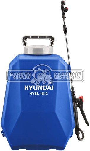 Опрыскиватель аккумуляторный Hyundai HYSL 1612 (PRC, Li-ion, 12В/8.0 Ач, 16 л, 4 Бар, 2.5 л/мин, ранцевый ремень, 4.2 кг)