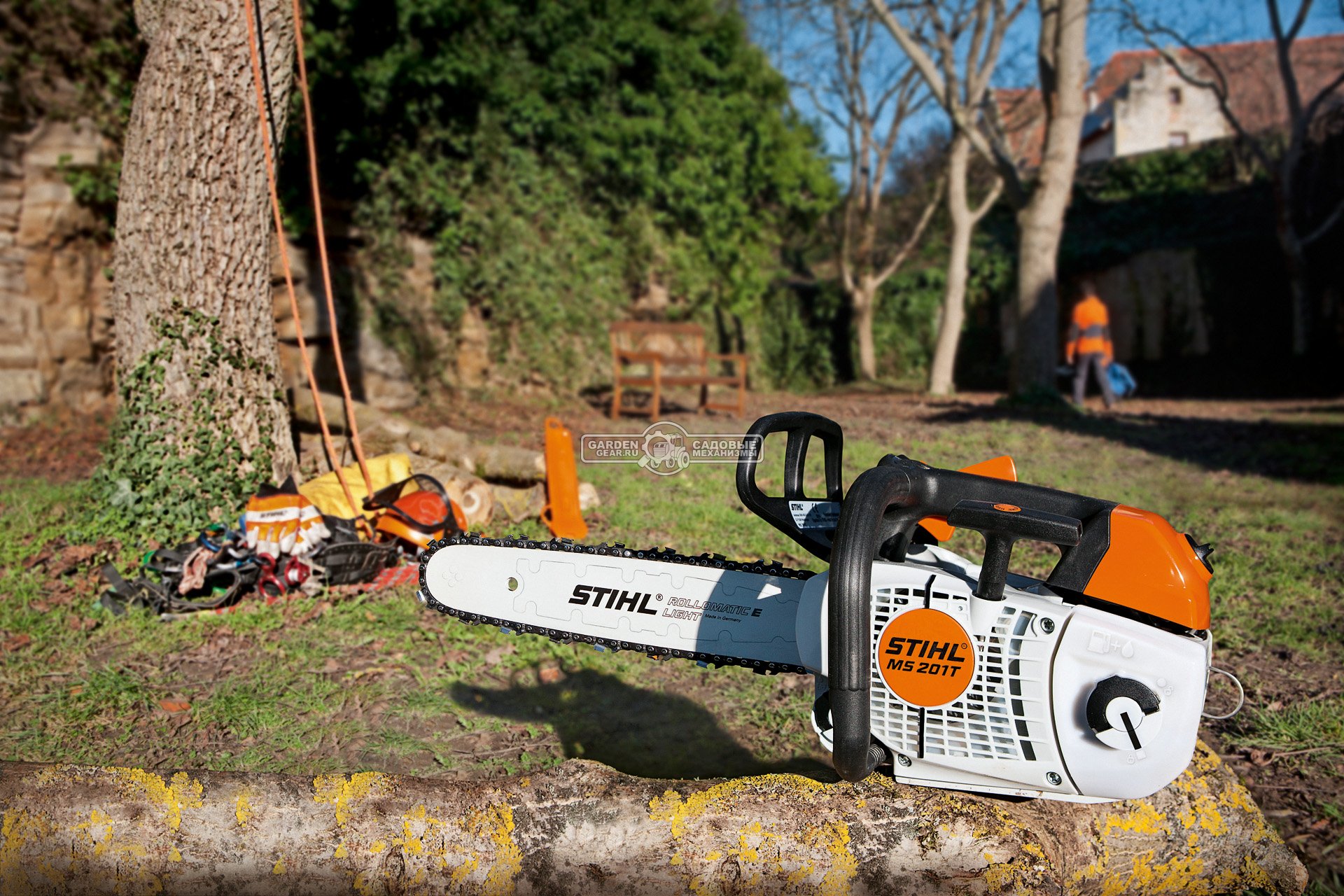 Бензопила сучкорез одноручная Stihl MS 201 T 12&quot; (GER, 35,2 куб.см., 1,8 кВт/2,4 л.с, 2-MIX, ElastoStart, 3/8&quot;, 1,3 мм., 44E, 3,7 кг.)