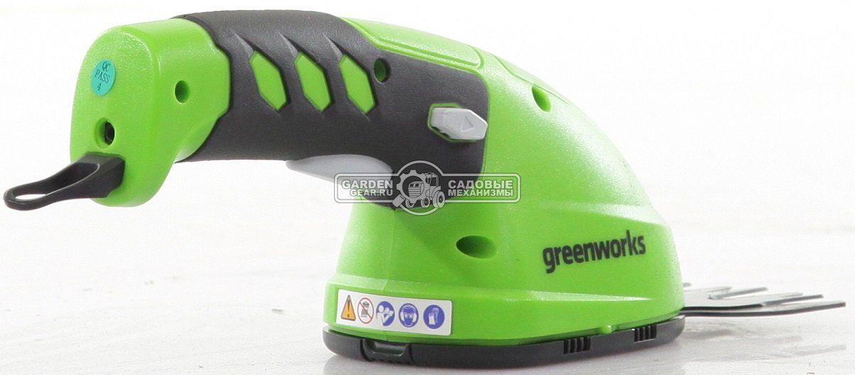 Ножницы для газонов аккумуляторные + кусторез GreenWorks G3,6GS с телескопической рукояткой (PRC, 3.6 В, 2 Ач, 8 см + 16 см, 0.7 кг)