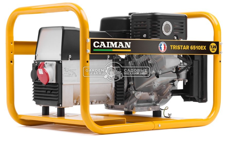 Бензиновый генератор Caiman Tristar 6510EX трехфазный (FRA, Caiman EX35, 404 см3, 5.0/5.8 кВт, 7 л, 79.5 кг)