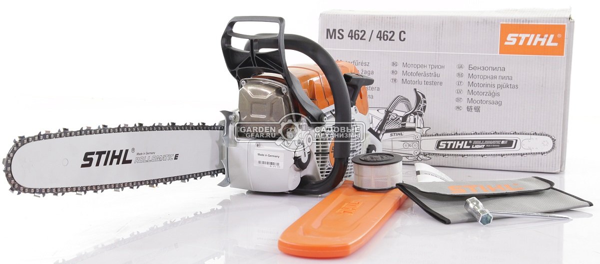 Бензопила Stihl MS 462 18&quot; (GER, 72,2 куб.см., 4,4 кВт/6,0 л.с., ElastoStart, 2-MIX, HD2, 3/8&quot;, 1,6 мм., 66E, 6,0 кг.)