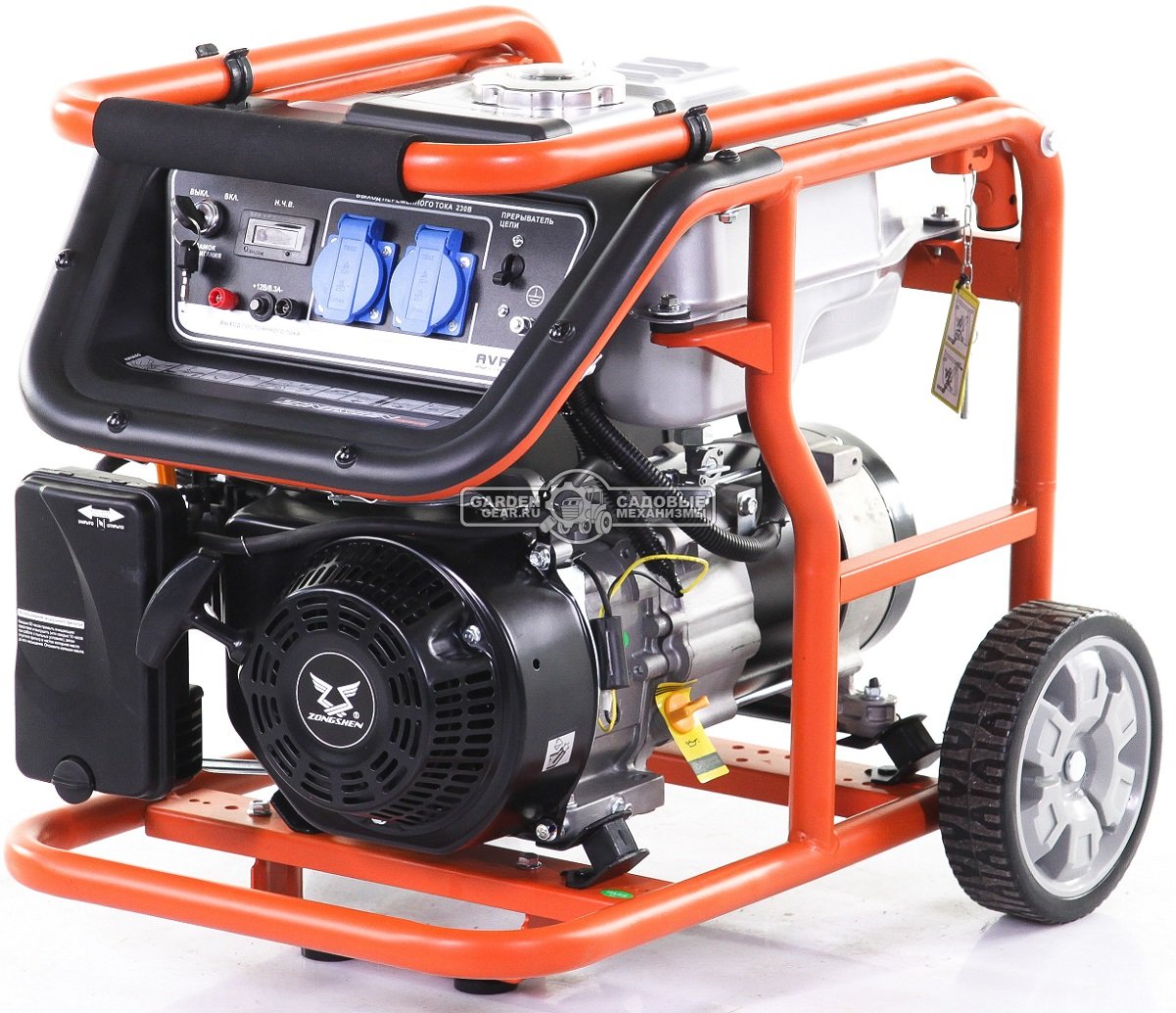 Бензиновый генератор Zongshen Premium KB 3300 (PRC, 208 см3, 2.8/3.0 кВт, 15 л, колеса, 48 кг)