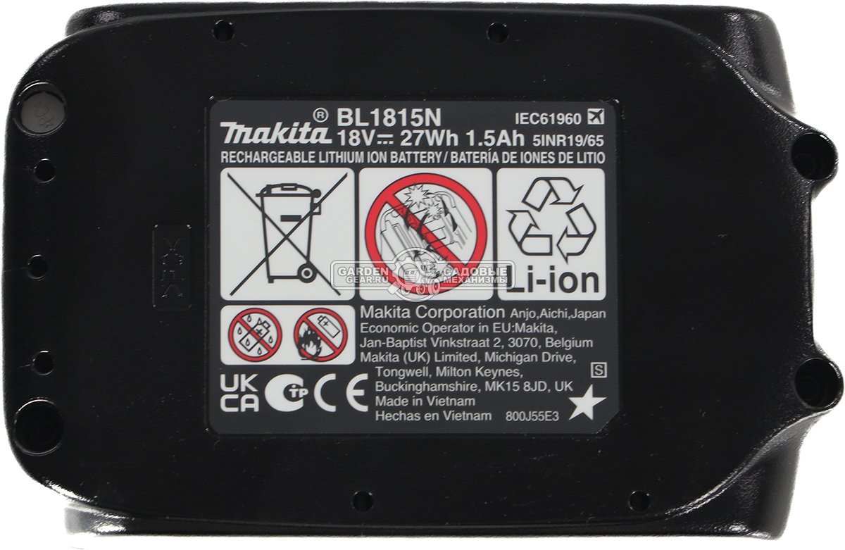 Аккумулятор Makita BL1815N (LXT 18В, 1.5 А/ч)