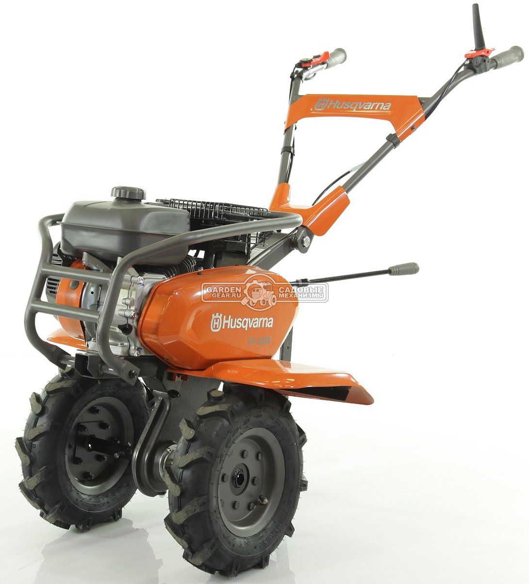 Мотоблок - культиватор Husqvarna TF 338 (PRC, Husqvarna, 212 куб.см., 2 вперед/1 назад, 60-95 см., колеса в комплекте, 93 кг.)