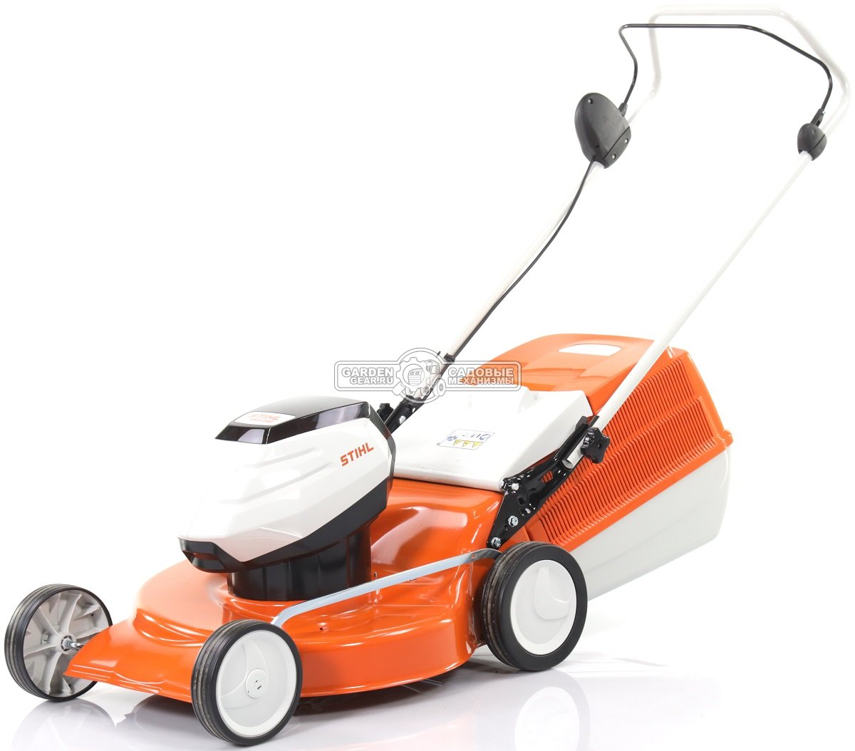 Газонокосилка аккумуляторная Stihl RMA 253.0 SET c AP200 и AL101 (AUT, 36В Pro, 51 см., несамоходная, сталь, травосборник 55 л., 22,5 кг.)