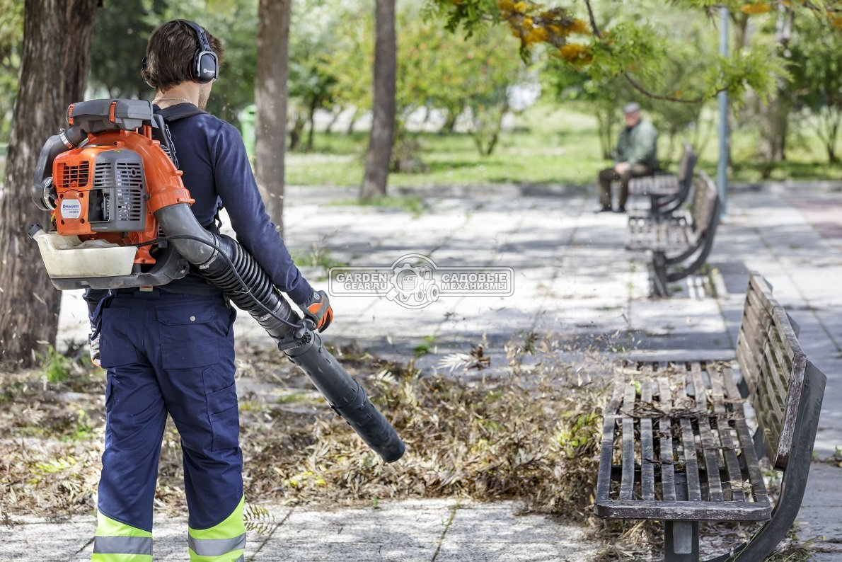 Воздуходувка бензиновая ранцевая Husqvarna 580BTs (USA, 75,6 куб.см., 4,4 л.с., X-Torq, 1740 м3/ч, 93 м/с, 11,8 кг)