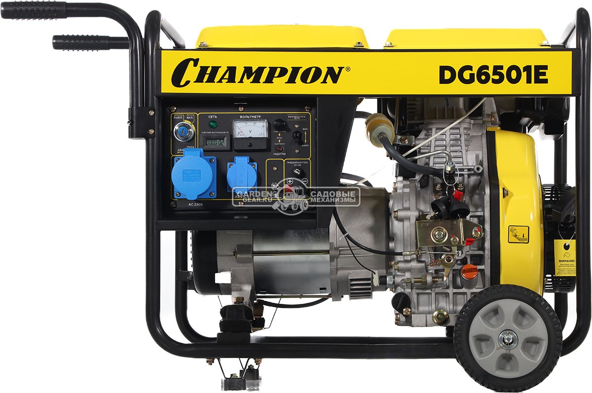 Дизельный генератор Champion DG6501E (PRC, Champion, 474 см3/8.9 л.с., 5.0/5.5 кВт, электростартер, 12.5 л, 99 кг)