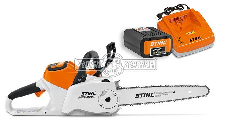 Аккумуляторная цепная пила Stihl MSA 200 C-B 14&quot; SET c AP300 и AL300 (AUT, 36В Pro, 1/4&quot;P, 1,1 мм., 72E, 5,0 кг.)