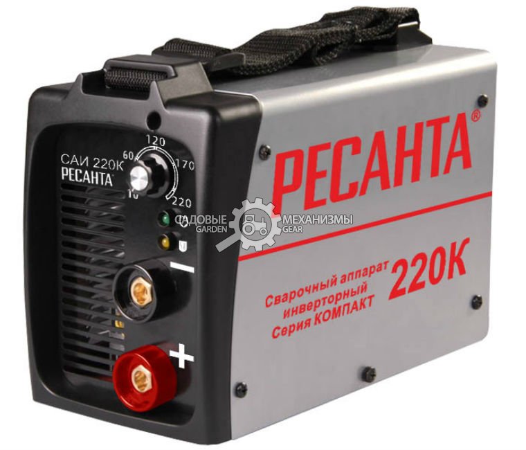 Сварочный аппарат инверторный Ресанта САИ 220 К компакт (PRC, 140-260 В, 10-220 А, 5 мм, 4,5 кг)
