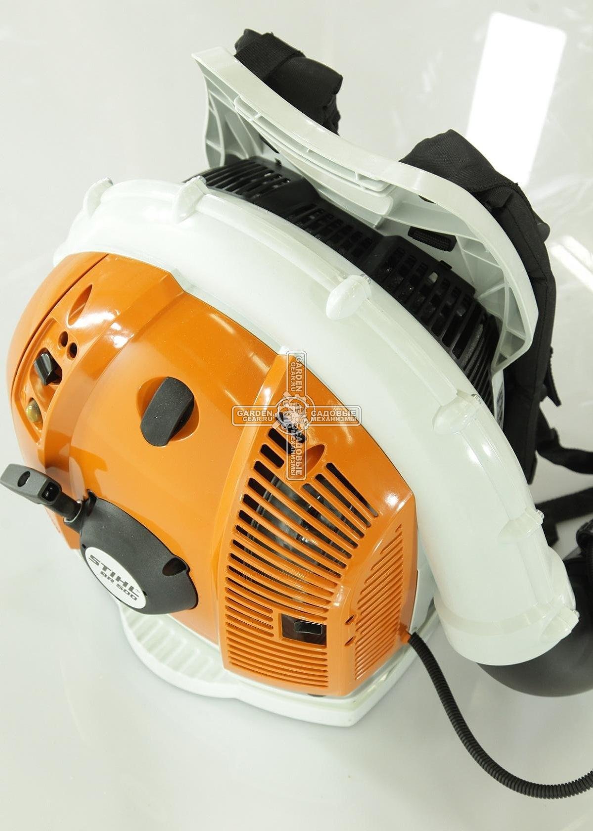 Воздуходувка бензиновая ранцевая Stihl BR 500 (USA, 64,8 куб.см., 4-MIX, 2 кВт/2,7 л.с., макс. расход воздуха 1380 м3/ч., скорость 93 м/с., 10,1 кг.)