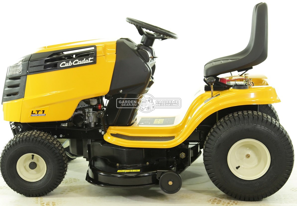 Садовый трактор Cub Cadet LT1 NS96 (USA, Cub Cadet, 439 куб.см., механика, боковой выброс, ширина кошения 96 см., 151 кг.)