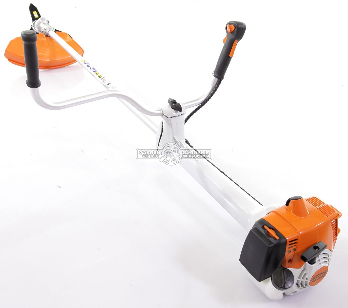 Бензиновый кусторез Stihl FS 350 (BRA, 40,2 куб.см., 1,6 кВт/2,2 л.с., длина - 177 см., 3-х лопастной нож DM 3F-300, леска - опция, 7,3 кг.)