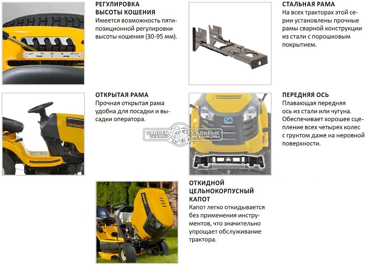 Садовый трактор Cub Cadet LT1 NS96 (USA, Cub Cadet, 439 куб.см., механика, боковой выброс, ширина кошения 96 см., 151 кг.)